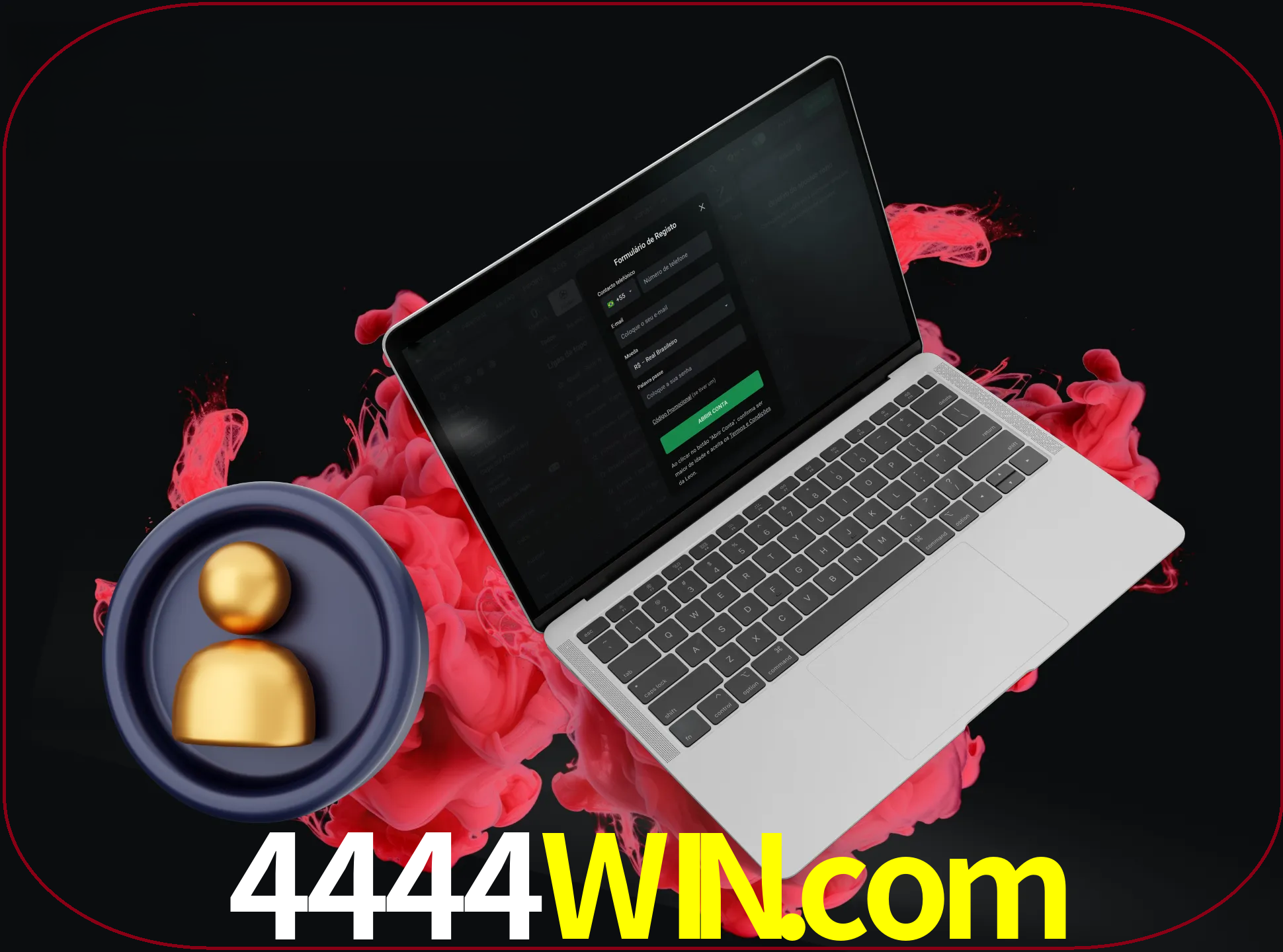 No cabeçalho do site 4444win, clique no botão que o levará a um formulário especial onde terá de introduzir as suas informações actuais.