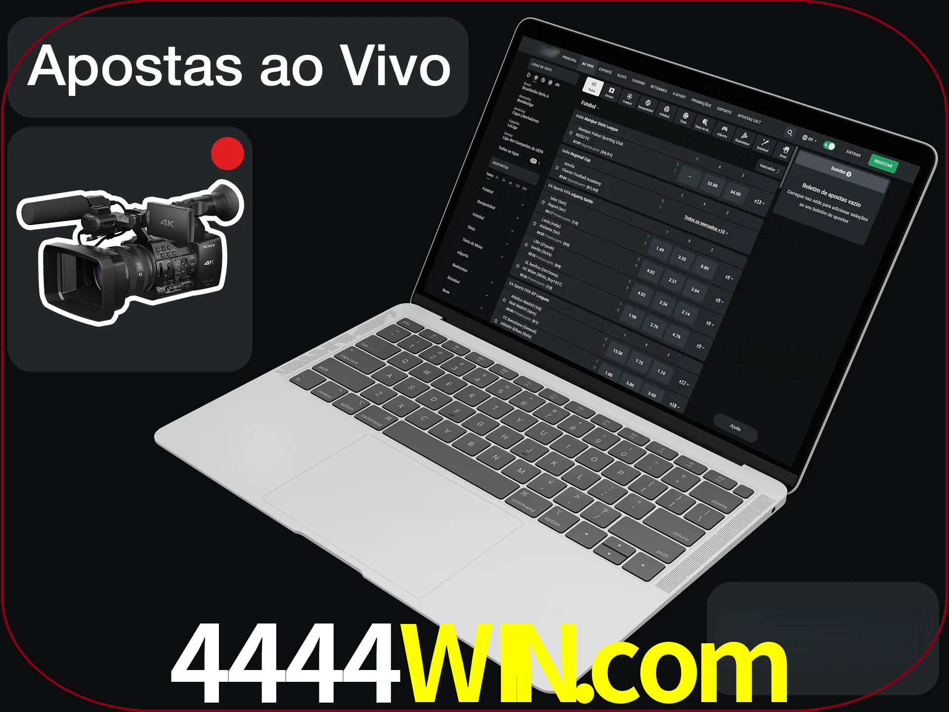 Aposte em formato ao vivo em nosso site.