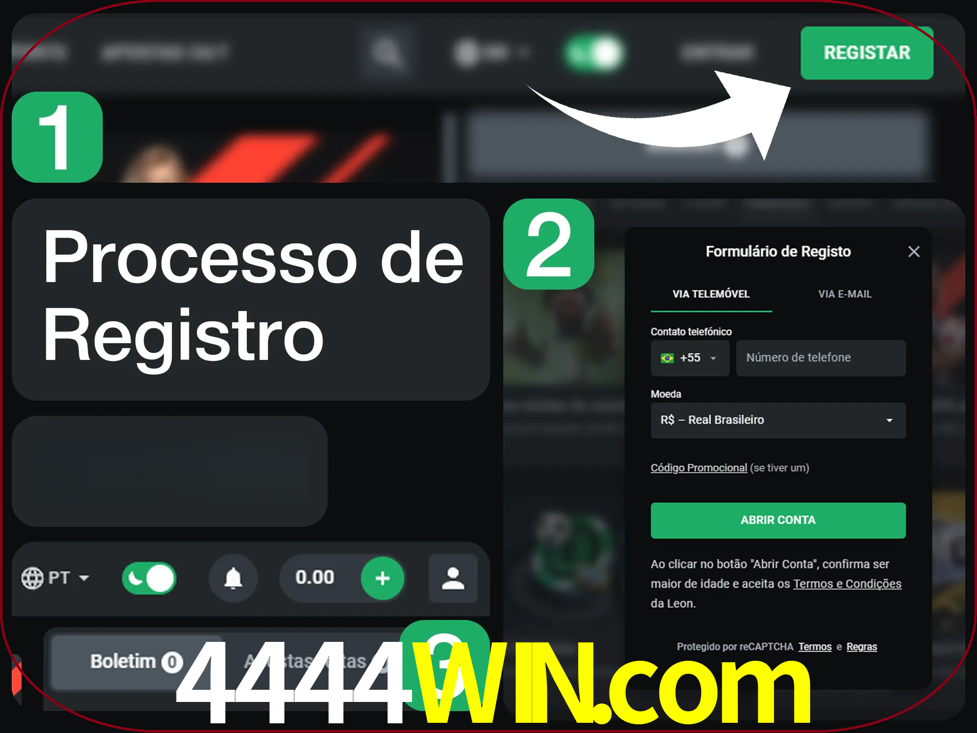 O processo de registro na LeonBet é simples.
